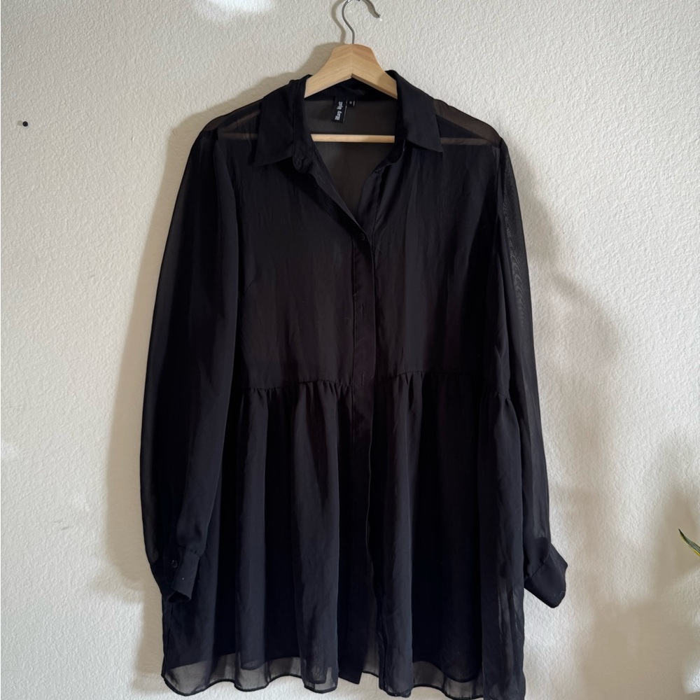 Elegant Black Sheer Mini Dress